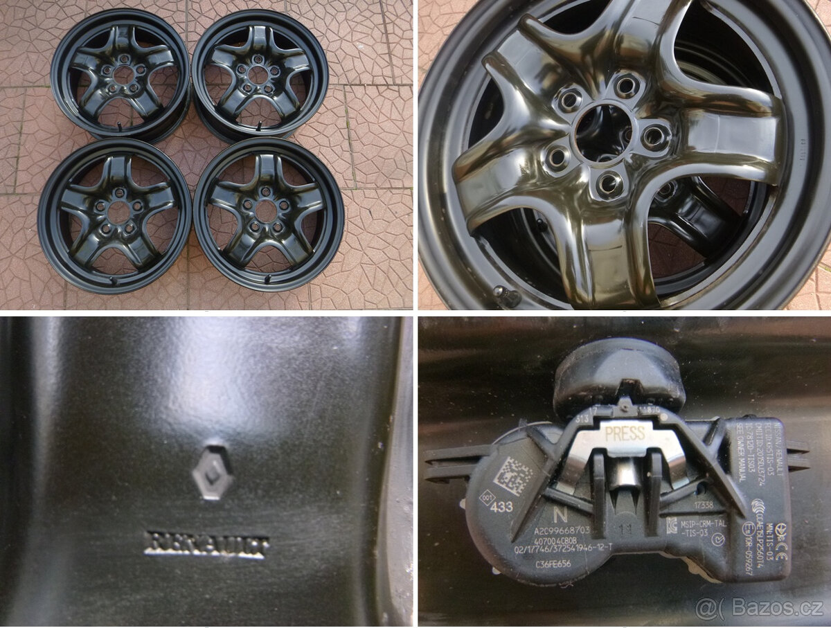 Plechové disky - originál Renault 5x114,3 6,5Jx16 ET41 TPMS