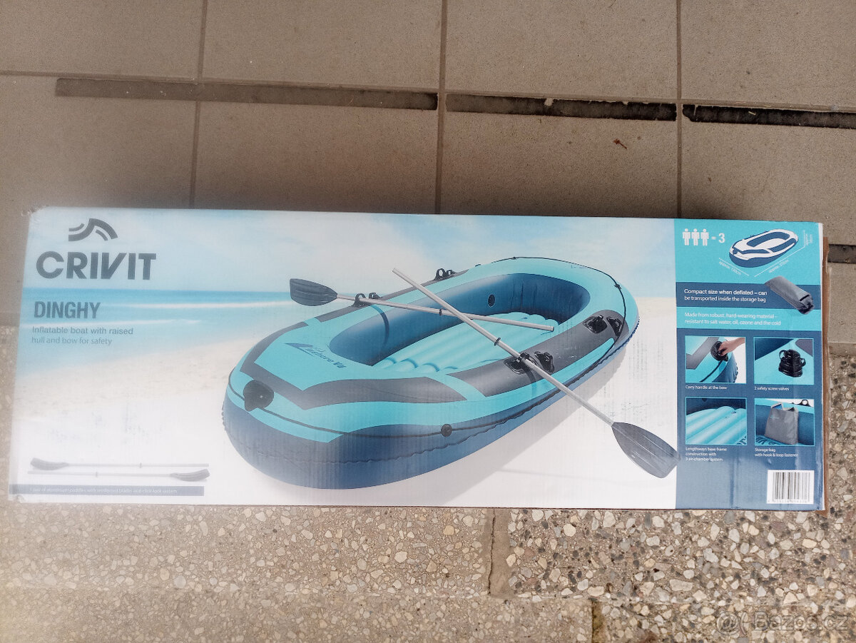 Nový nafukovací člun + 2 vesla, 272cm dlouhý, nosnost 260kg