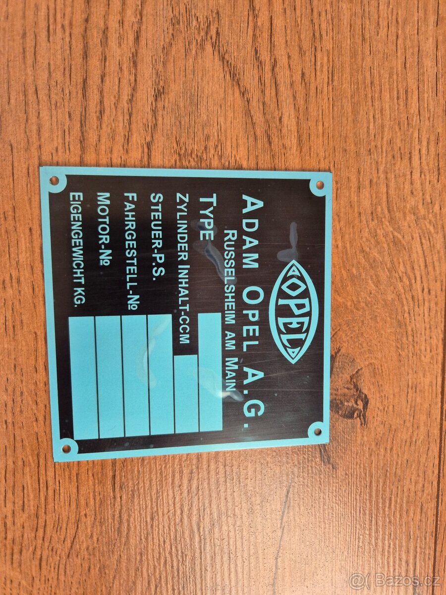 Štítek Opel predválečný