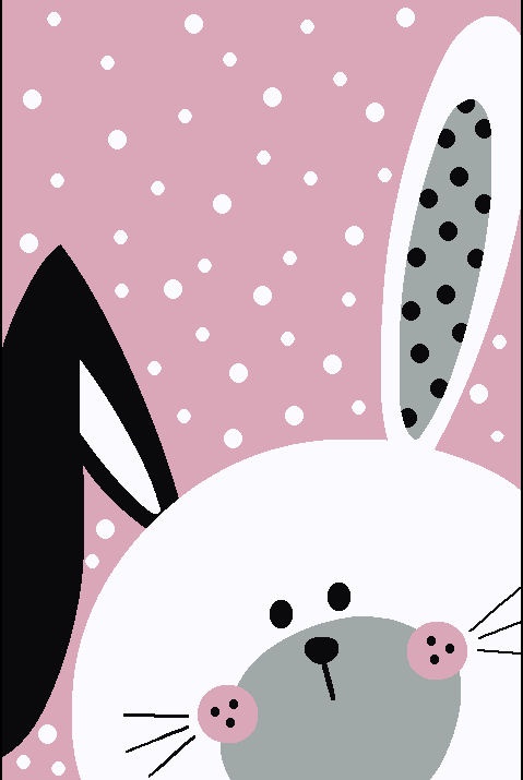 Dětský koberec Kiddo F0131 pink s králíkem