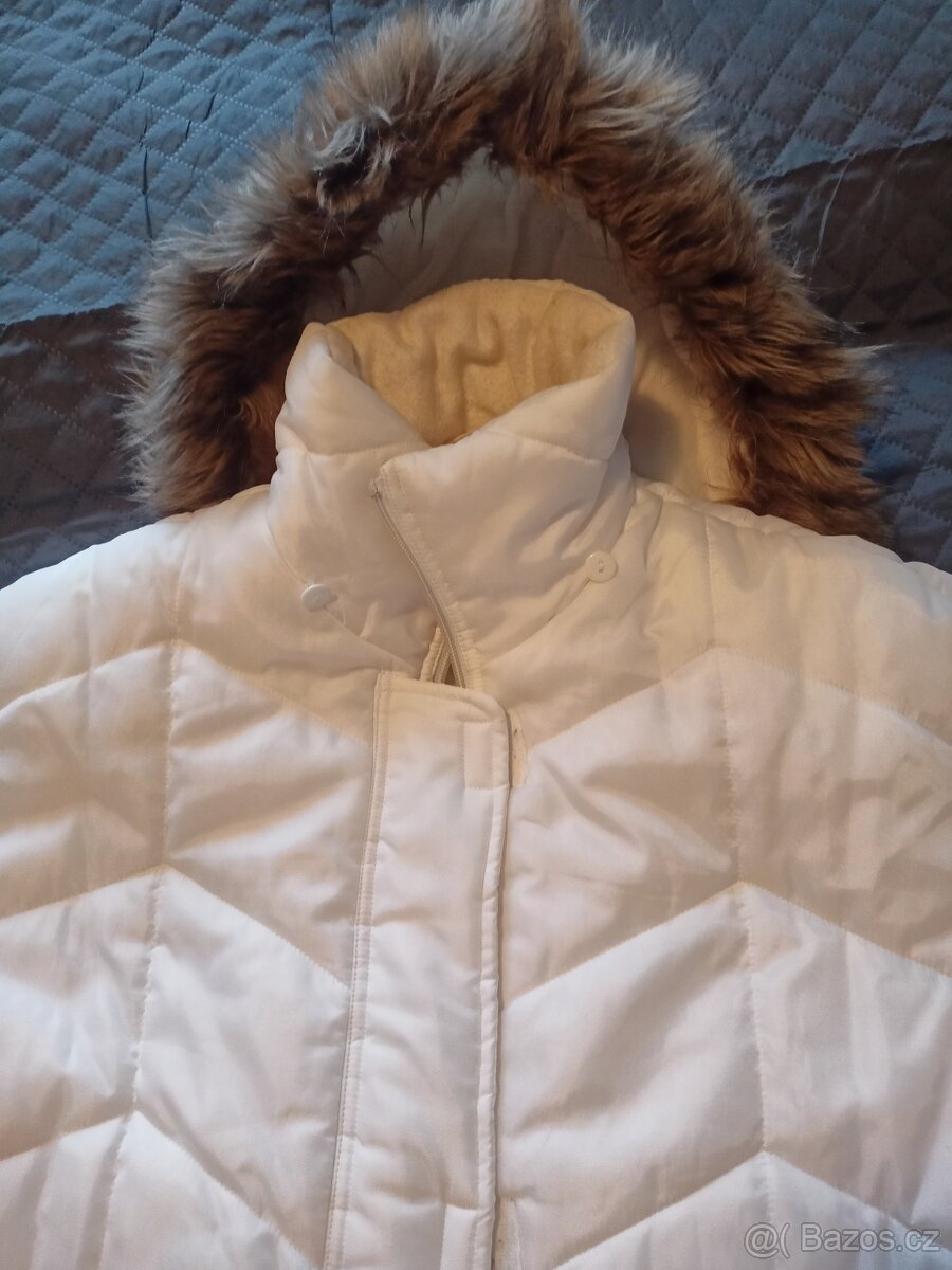 Dámská zimní bílá bunda vel. XL/XXL odepínací kapuca