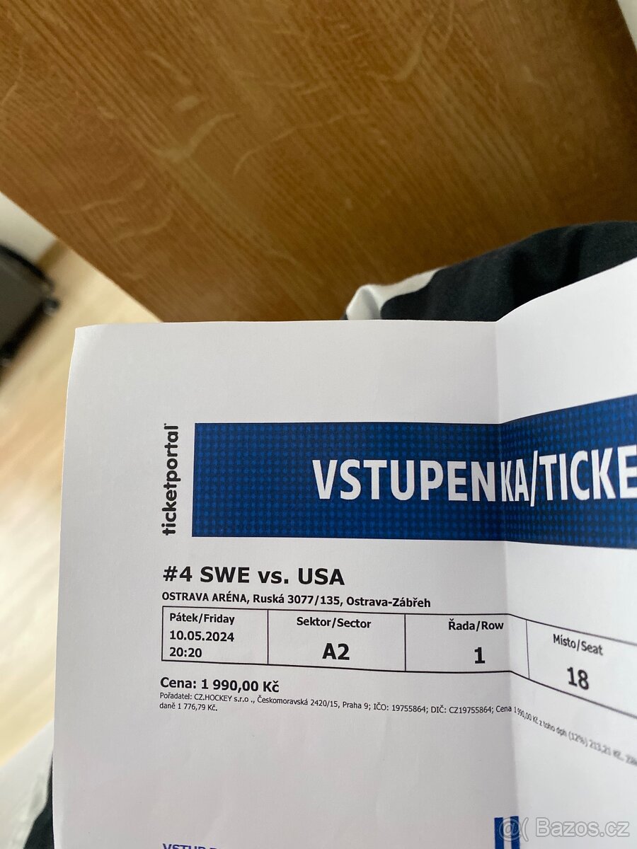 Prodej lístku na hokej v Ostravě