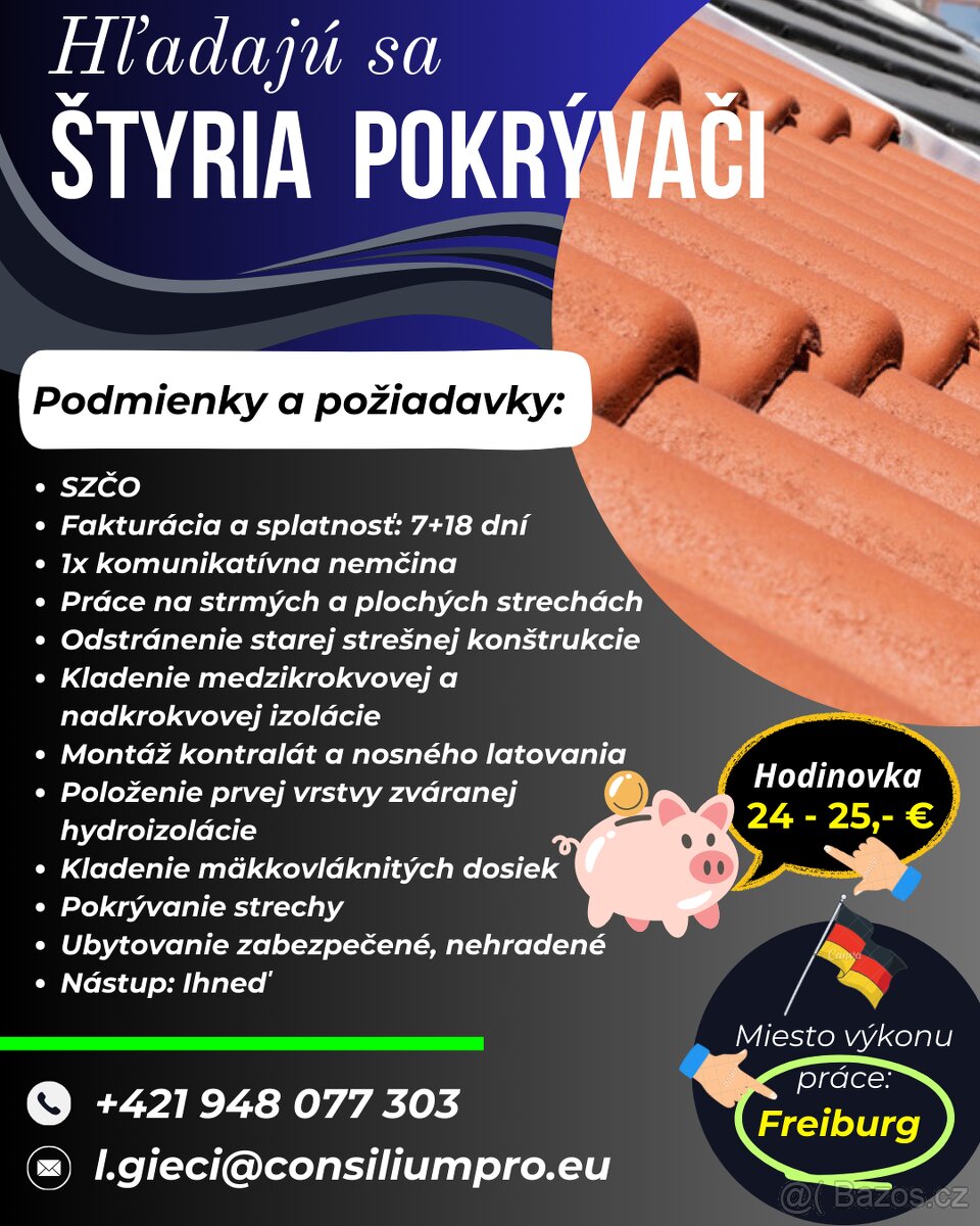 Hľadáme štyroch pokrývačov.