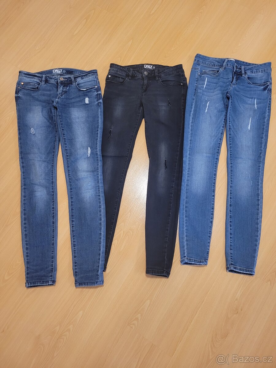 SKINNY DŽÍNY ONLY RIPPED VEL. 27/30