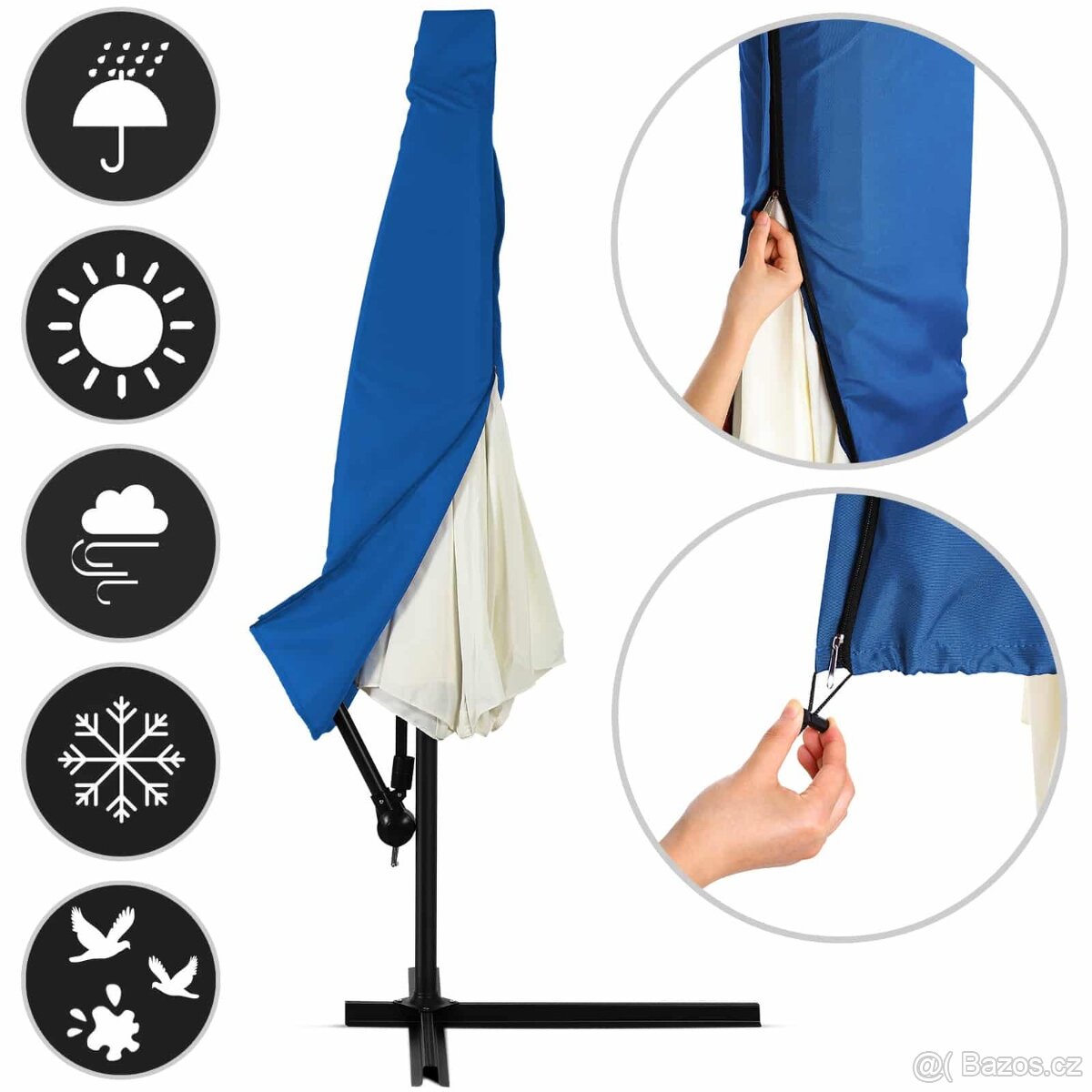 Nový Slunečník hliník 330 cm modrá