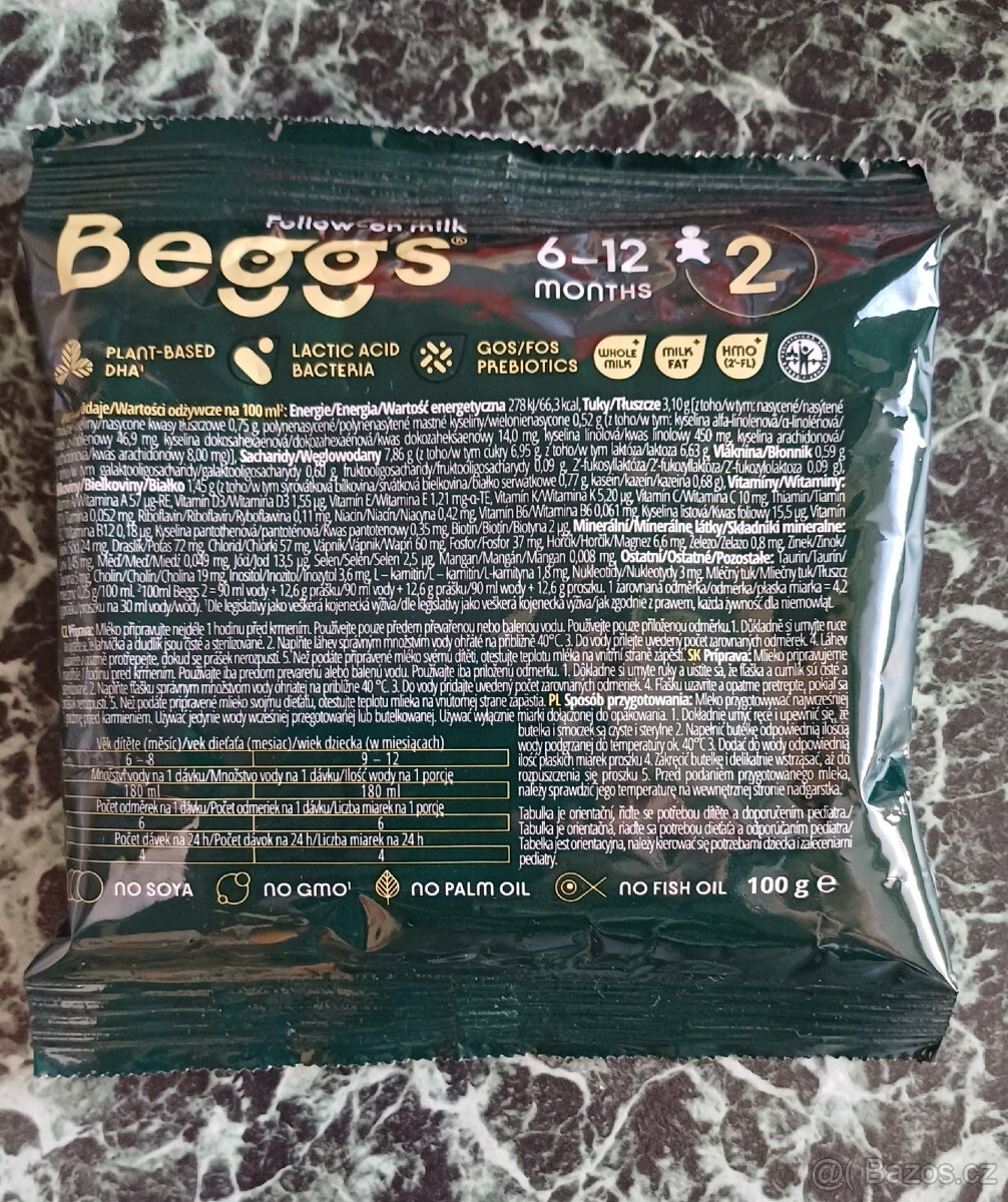 Beggs 2 pokračovací mléko 100 g