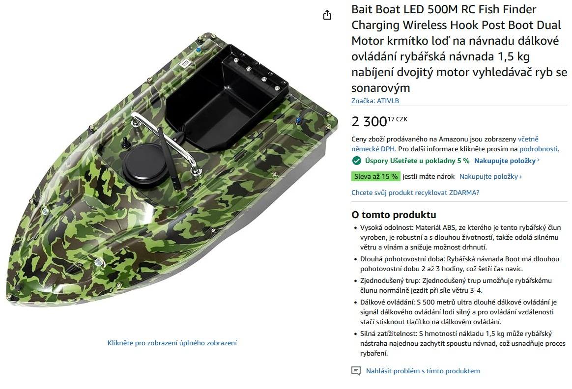 Nová nepoužitá zavážecí lodička - zakrmovací loďka