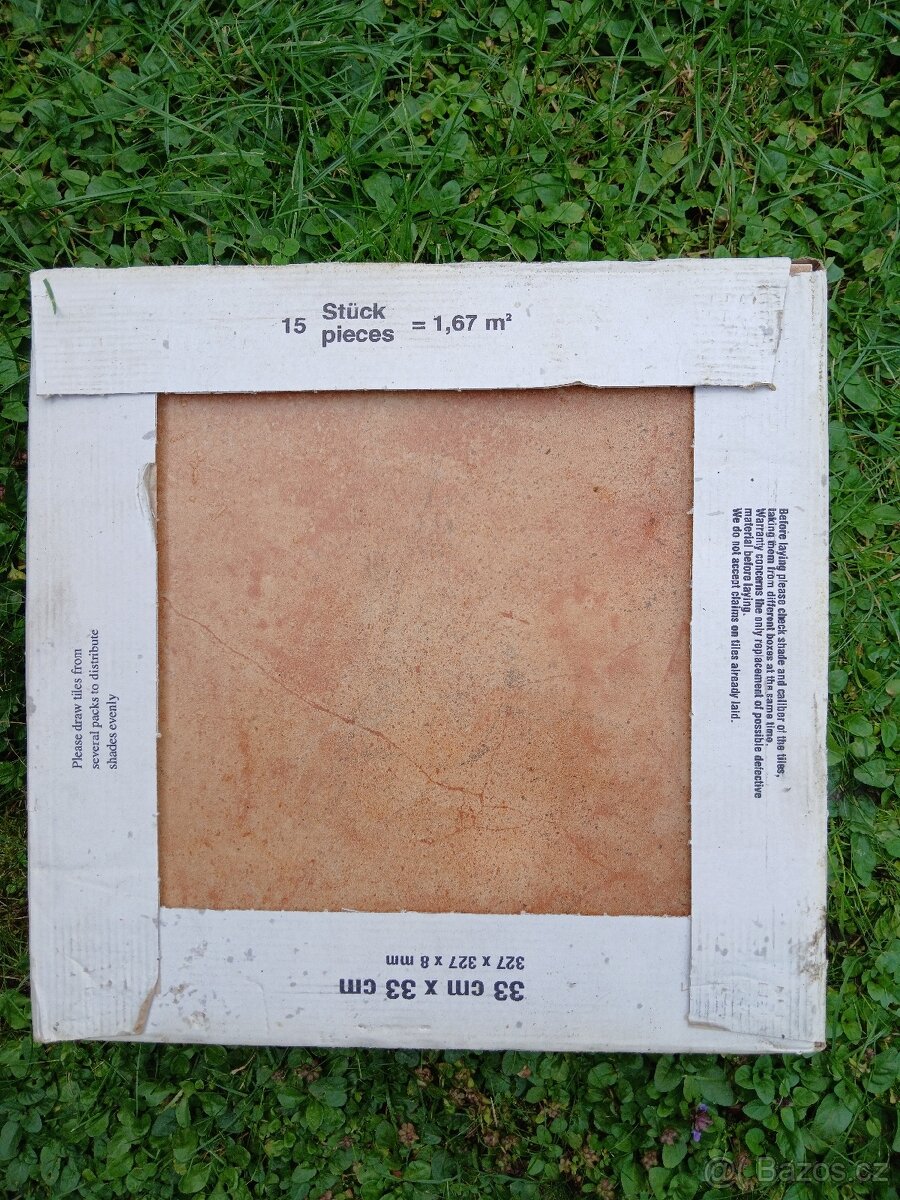 Prodám nepoužitou dlažbu 33 x 33 cm