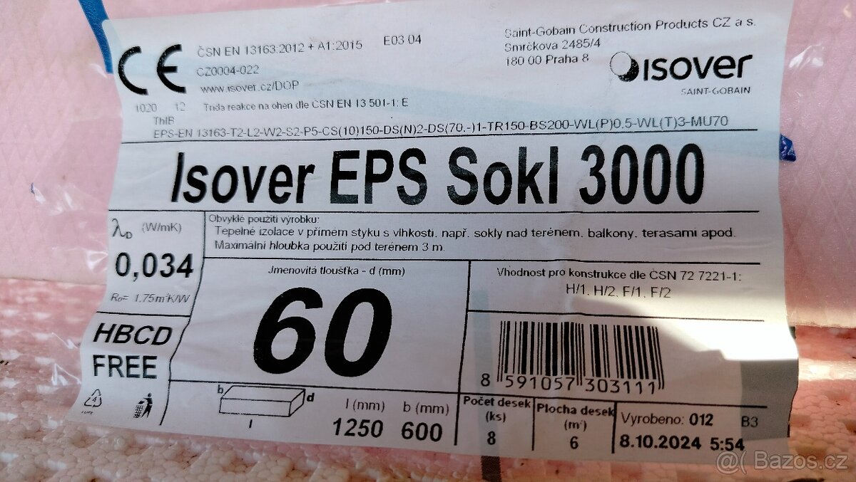 Polystyren Isover EPS Sokl 3000