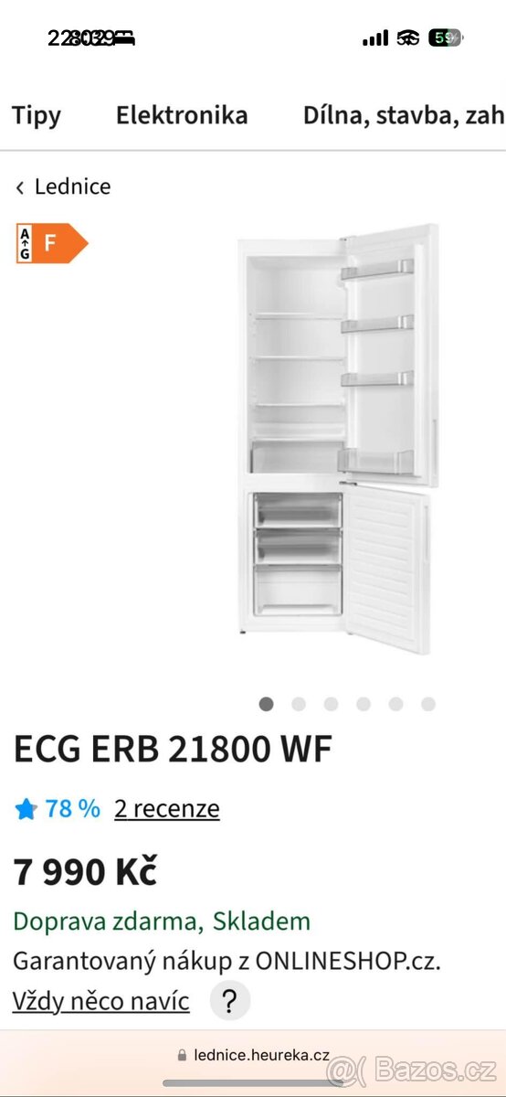 Chvíli používaná lednice