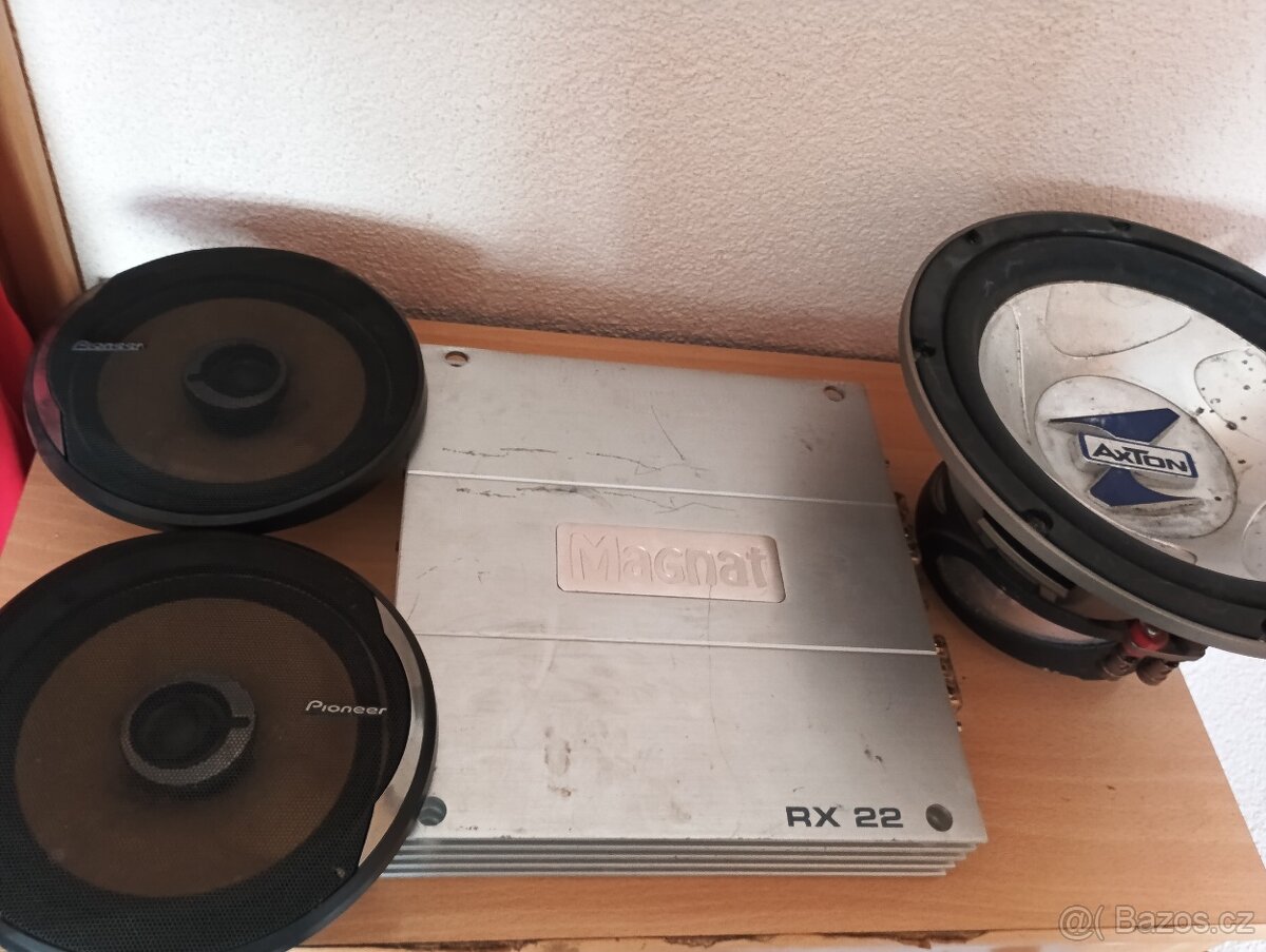 Zesilovač magnat,repro Pioneer, subwoofer