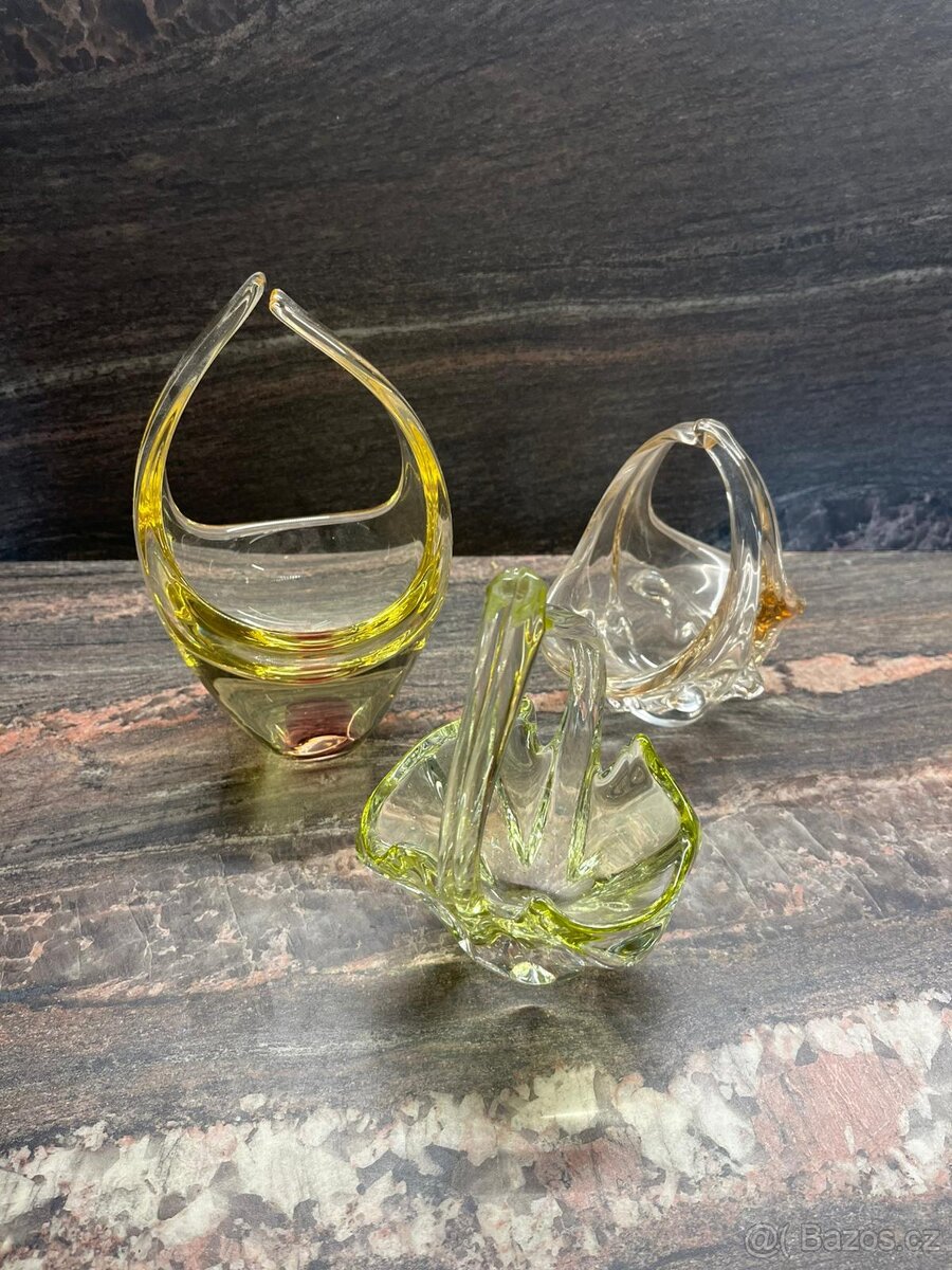 Skleněné košíky - hutní sklo
