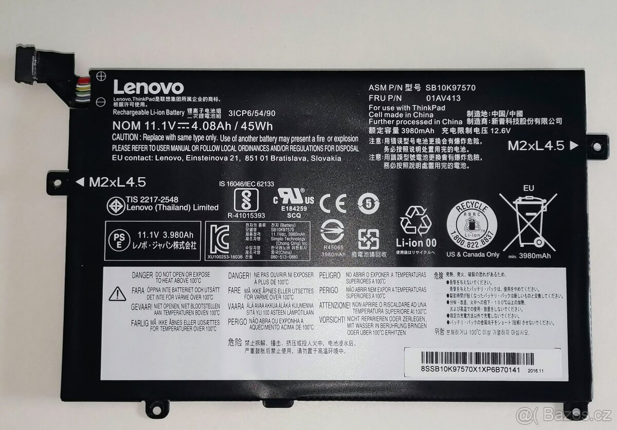 Prodej originální baterie Lenovo 01AV413