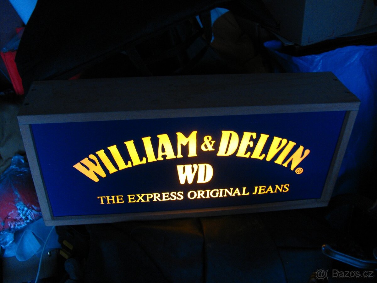 reklama dřevěná william delvin