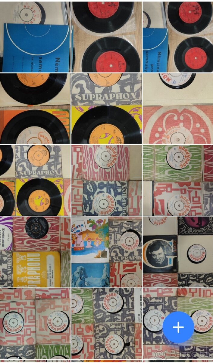 Gramofonové SP desky, vinyly, celkem cca 150 ks
