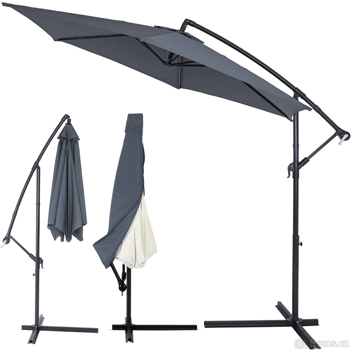 Nový Alu Slunečník 330 cm antracit