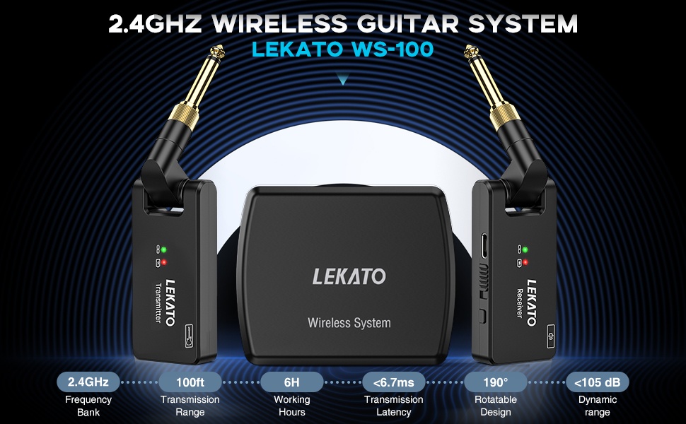 Bezdrátový systém pro kytaru LEKATO WS-100