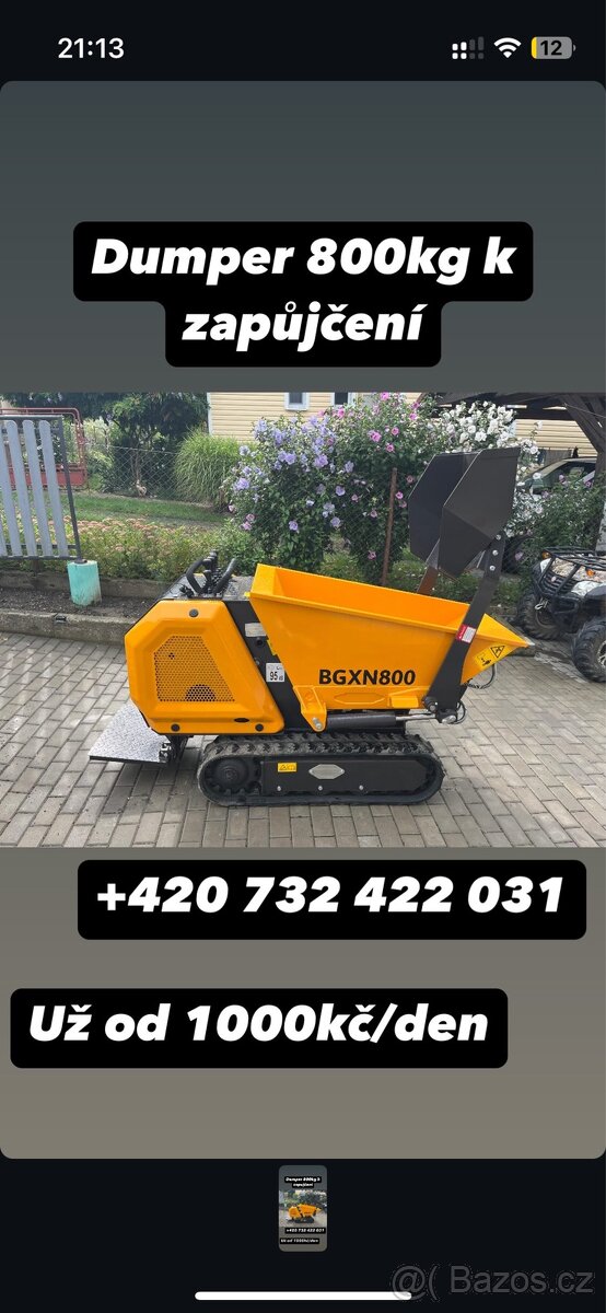 ⭐️Samonakládací Demper 800kg k pronajmu⭐️