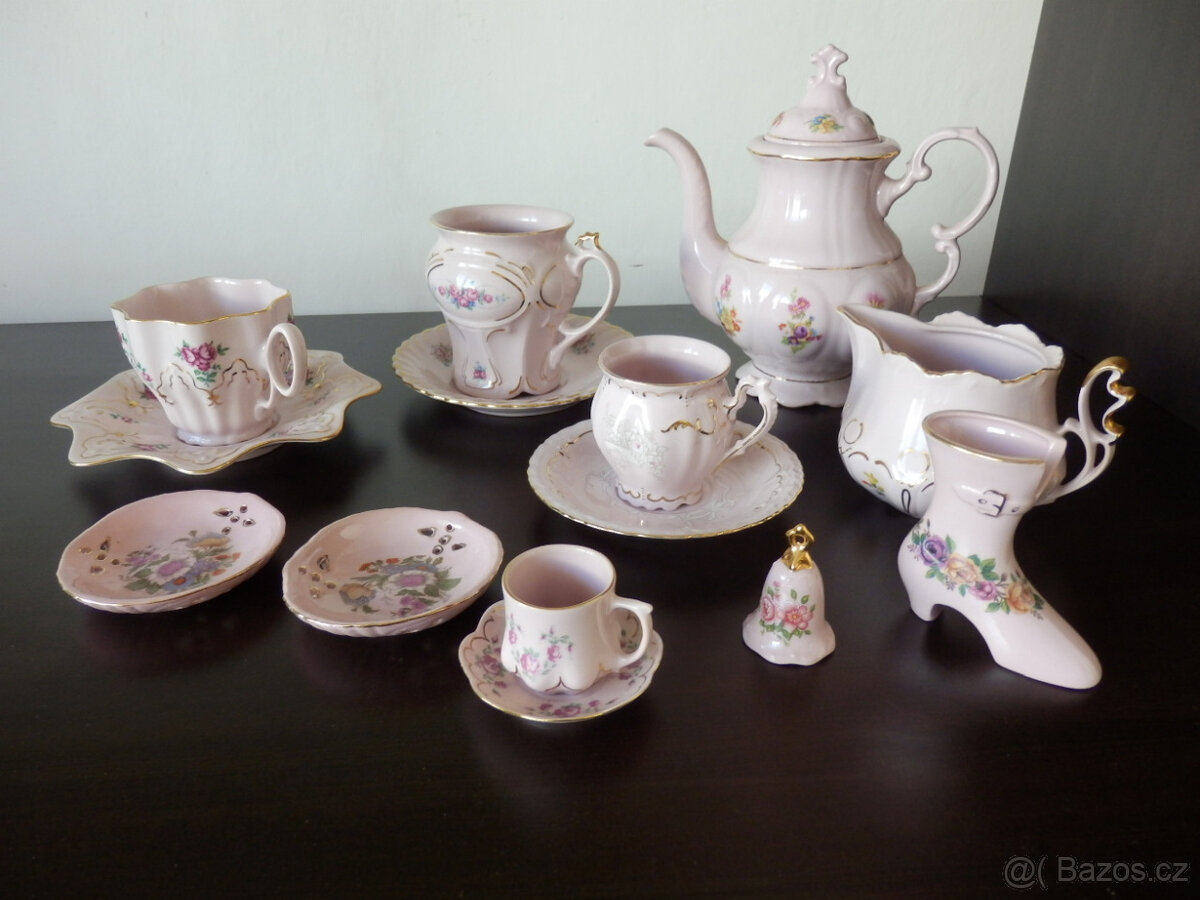 růžový porcelán - různé