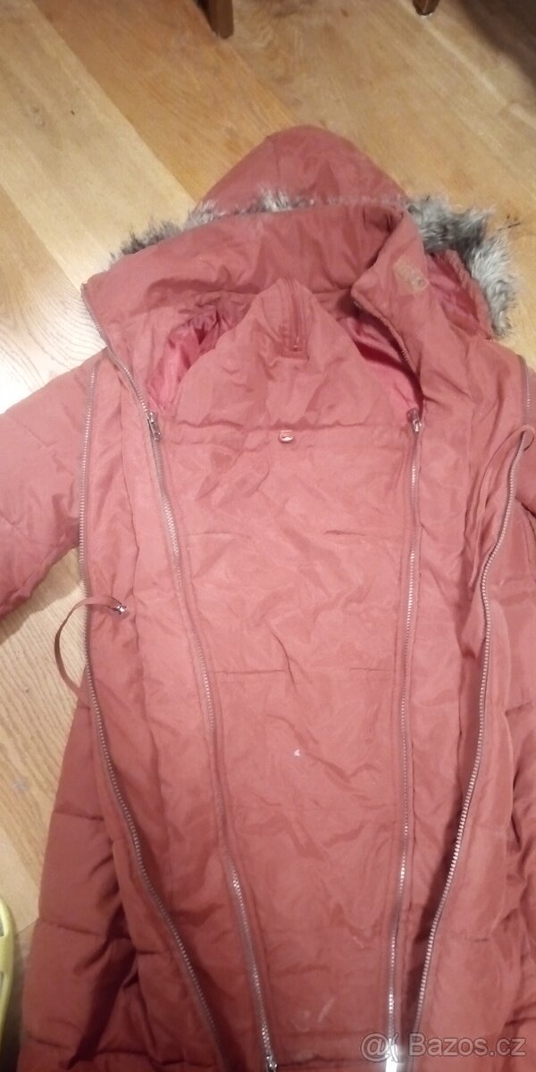 Těhotenská a nosící zimní bunda BPX collection vel.38, bordó