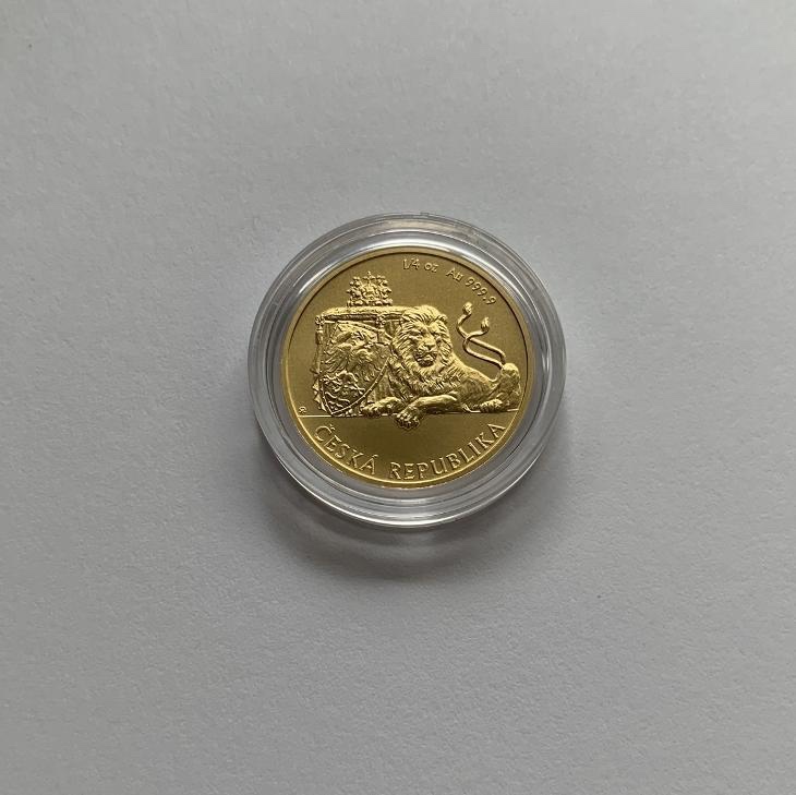 Zlatá mince 1/4 oz Český lev 2019 1. ročník
