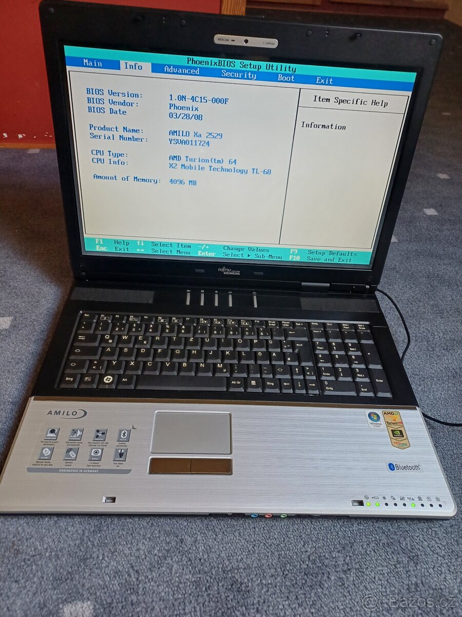 Prodám starší velký notebook Fujitsu Amilo Xa2529