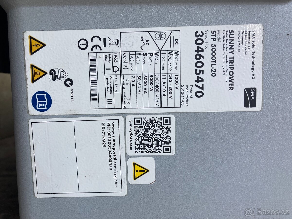 FVE Střídač SUNNY TRIPOWER 5000TL