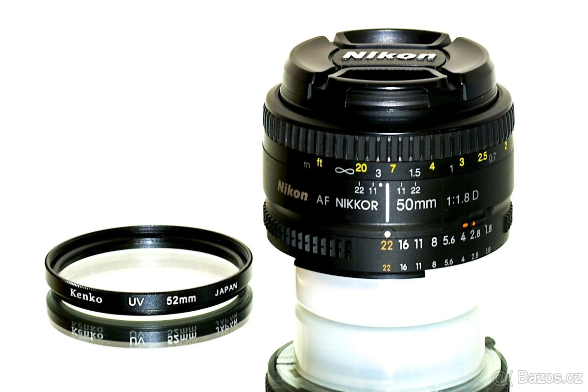 Nikon AF Nikkor 50mm 1,8D FX + UV Kenko NEPOUŽITÝ