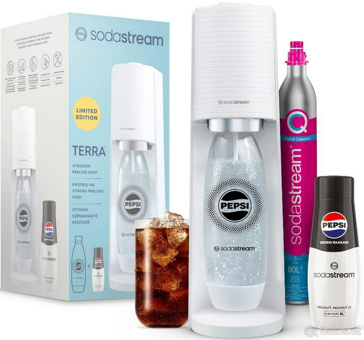 SODASTREAM výrobník sody Terra White Pepsi Zero MegaPack