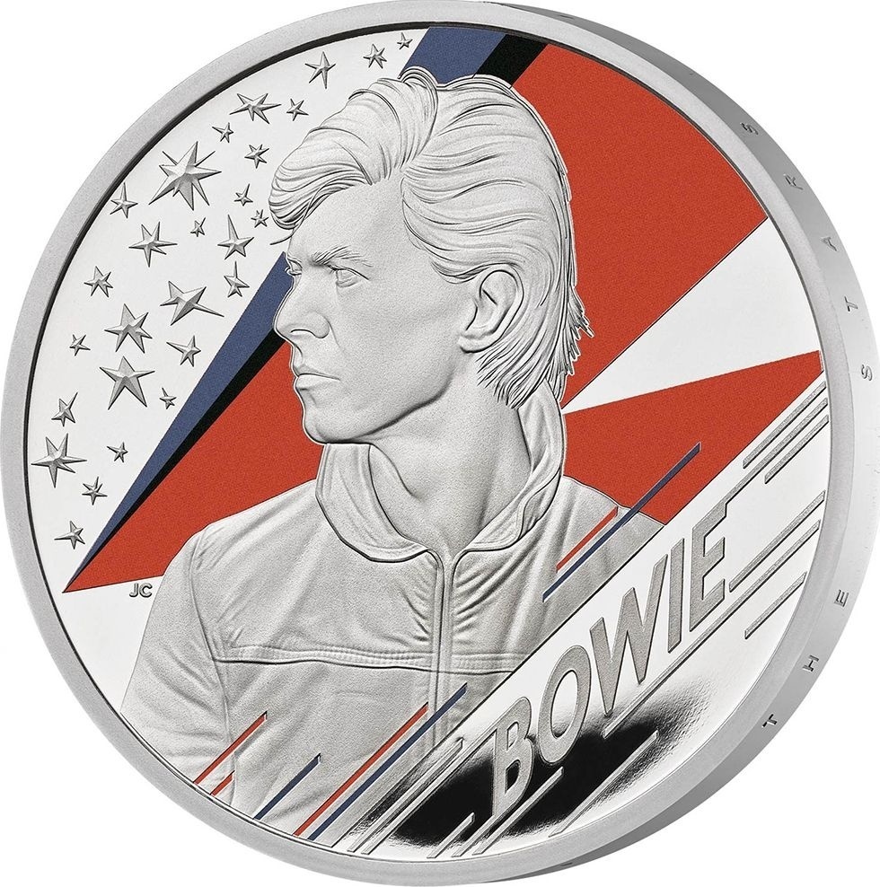 DAVID BOWIE Music Legends 1 Oz Silver Coin 2 Pounds Proof