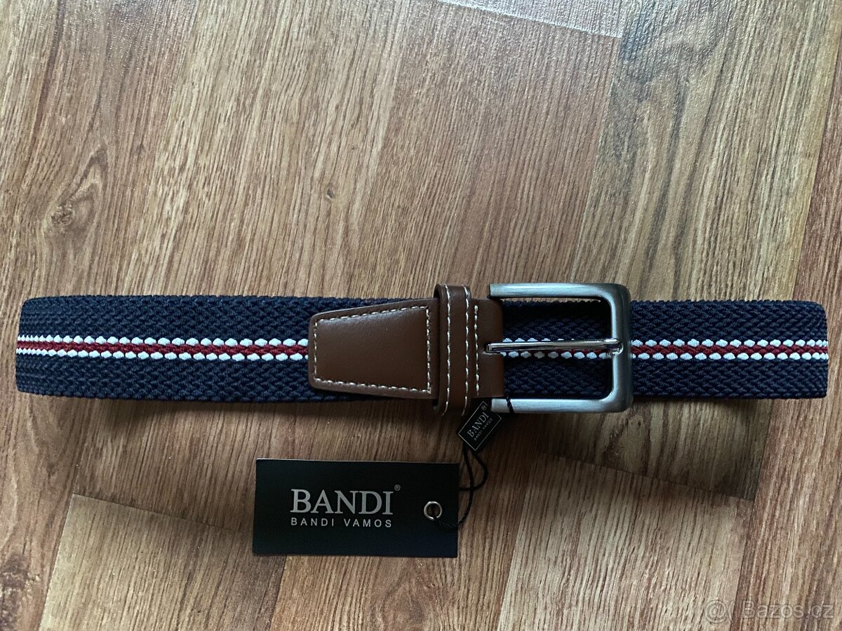 Nový pánský pružný opasek Bandi - modrý s pruhy, L/XL