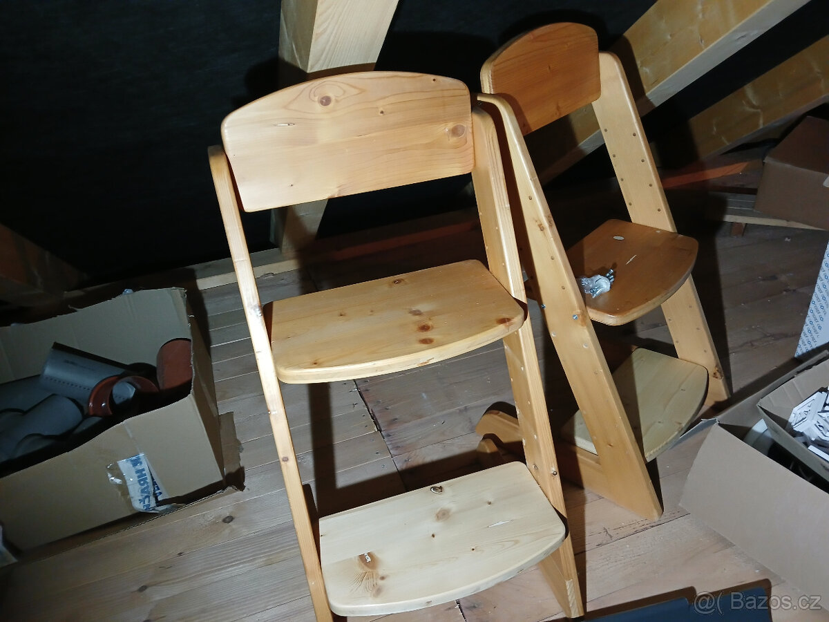 Drevena rostouci zidle - mam 2ks