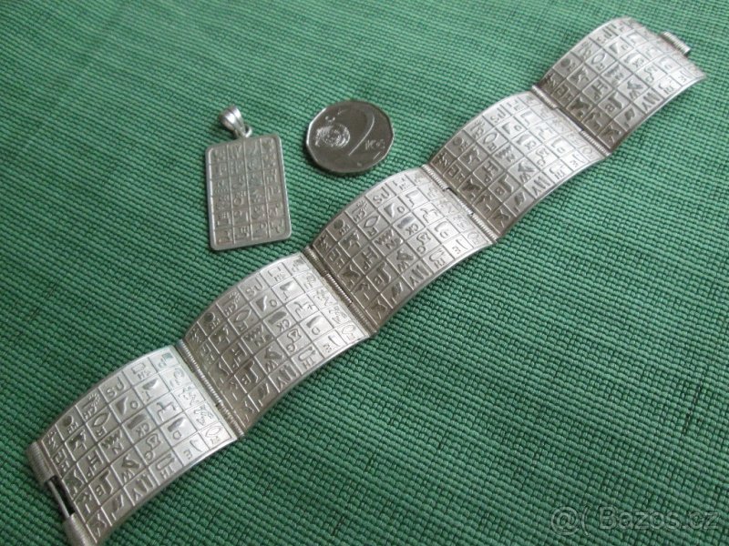 Set stříbrný náramek a přívěsek Egypt
