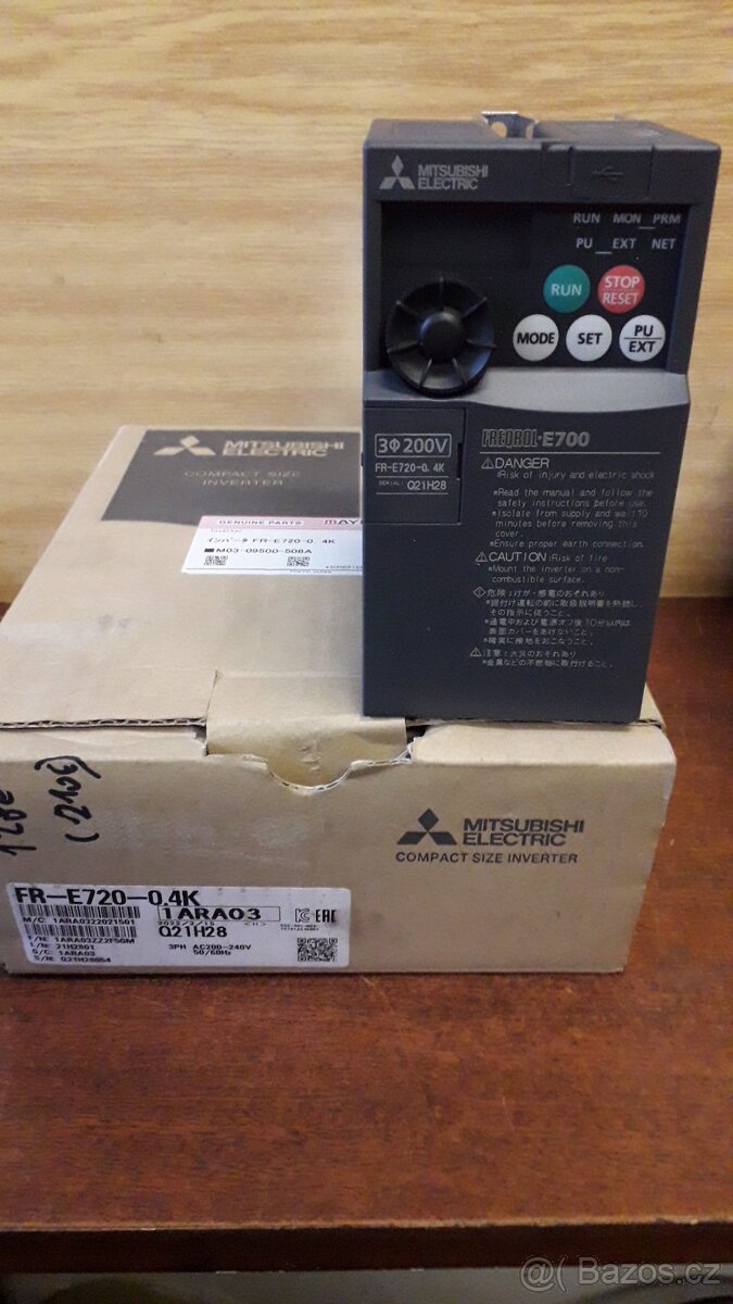 Frekvenčný menič Mitsubishi FR-E720-0,4K 0,2-400Hz 2,5A 230V