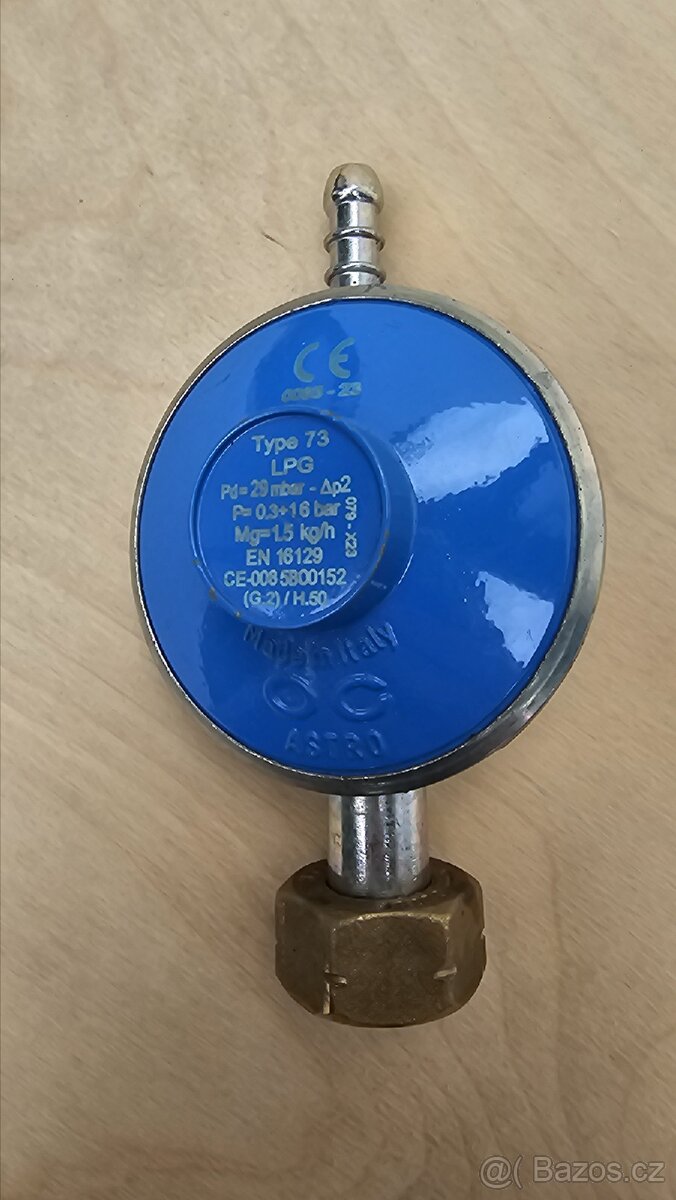 Plynový regulátor LPG, 29 mbar, 1.5 kg/hod