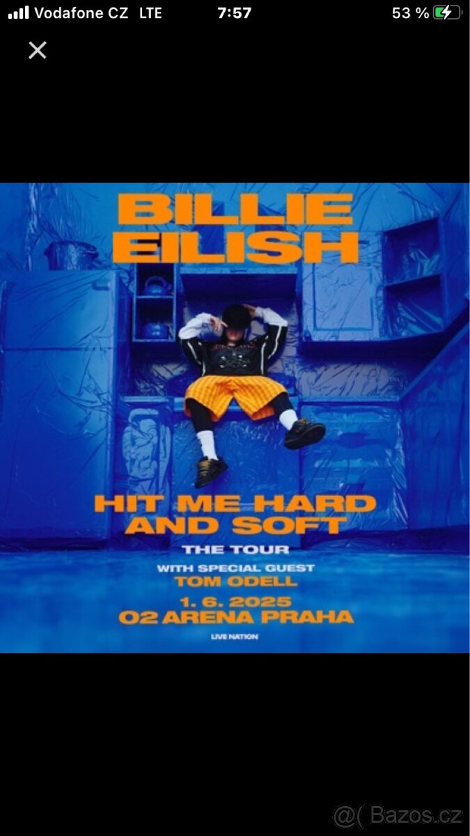 Nabízím 2x vstupenku na Billie Eilish v Praze 1.6.2025