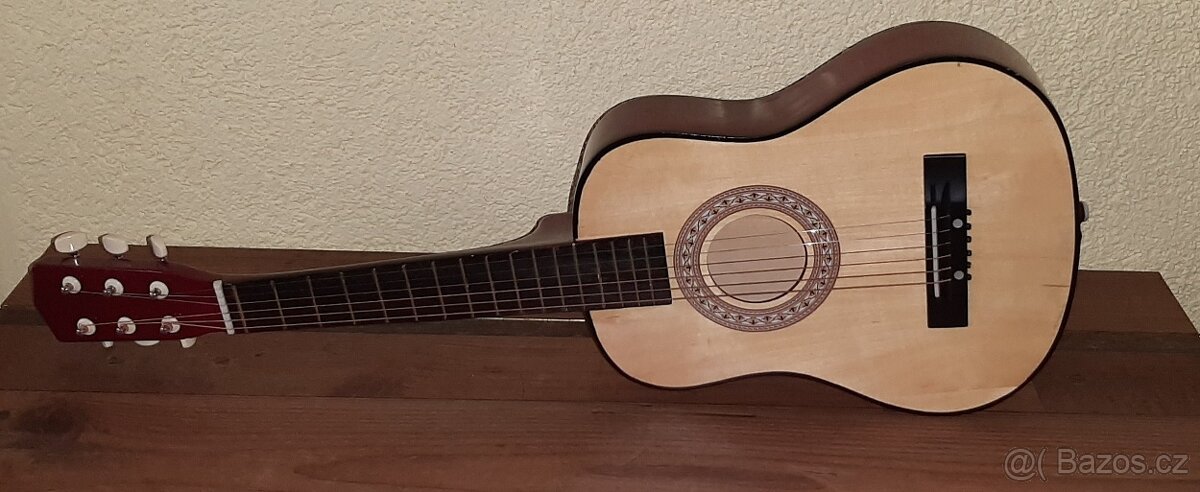 DĚTSKÁ DŘEVĚNÁ KYTARA 75 CM