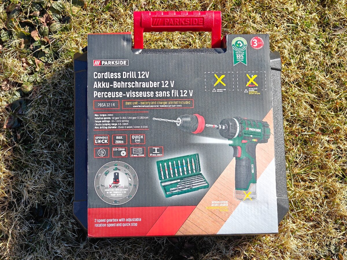 Aku vrtačka Parkside 12V + 2Ah baterka + nabíječka - nová