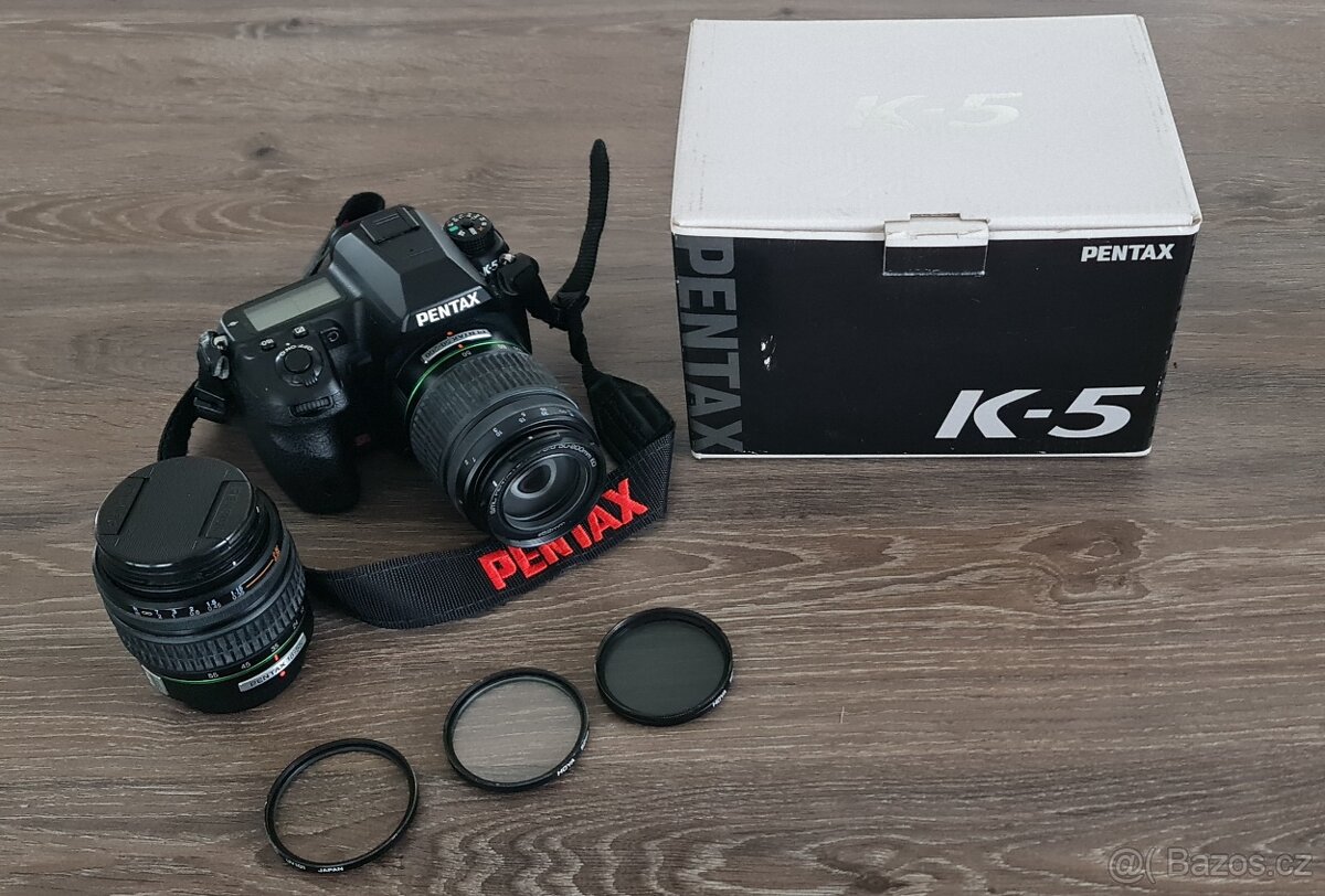 PENTAX K5 + 2 objektivy a 3 filtry (v popisu)
