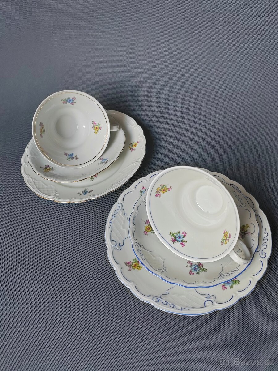 Elegantní porcelánový čajový trio od Carl Alberti 1930-1953