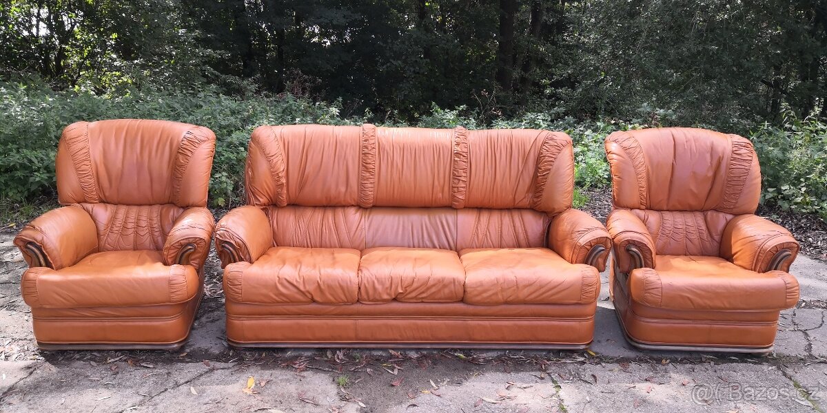 Kožená sedací souprava 3+1+1