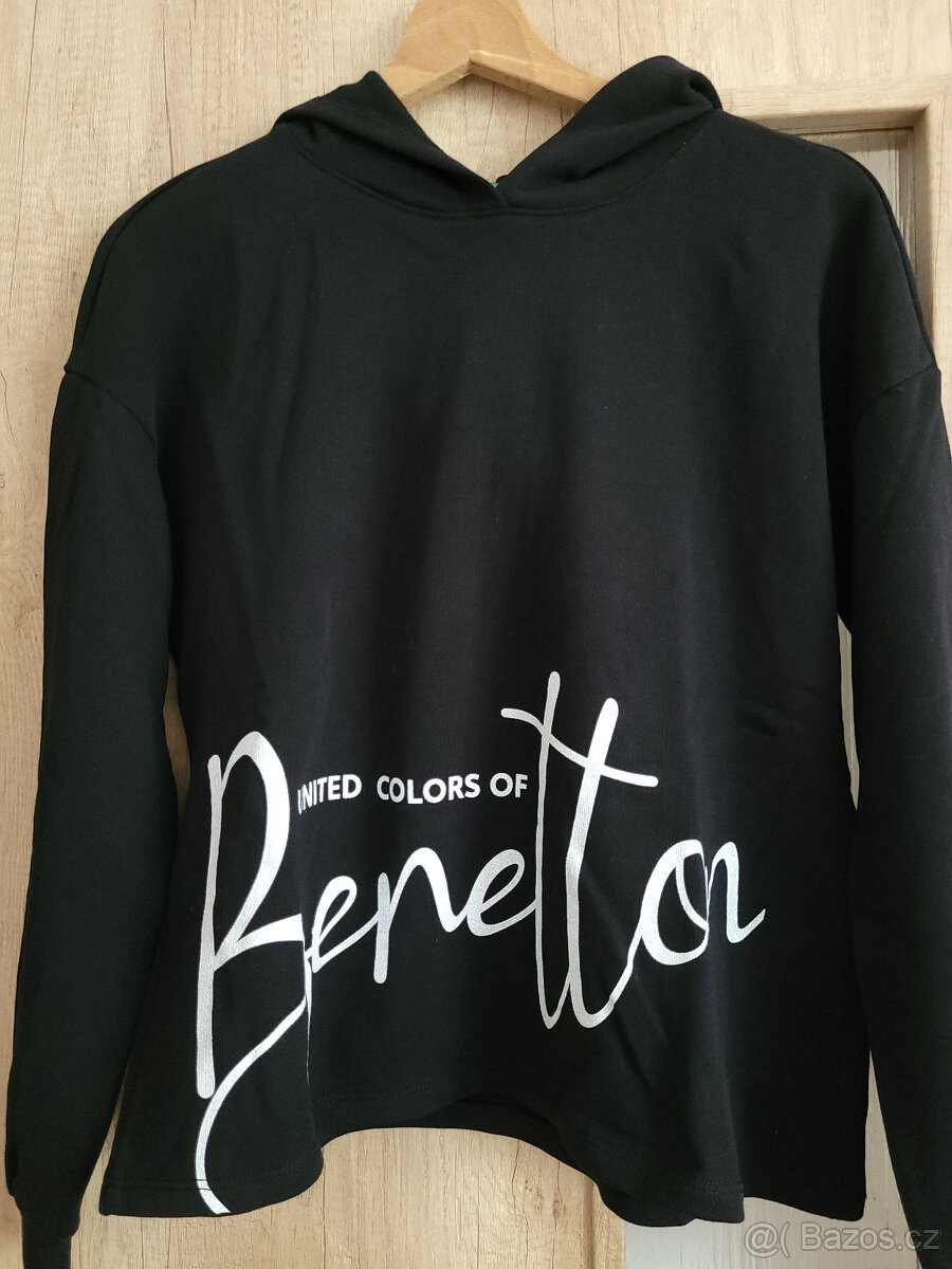 NOVÁ ČERNÁ HOLČIČÍ MIKINA BENETTON VEL.3XL 13-14LET