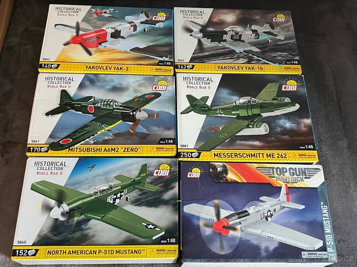 NOVÉ COBI 6x Letadlo 5847, 5860, 5861, 5862, 5863 a 5881
