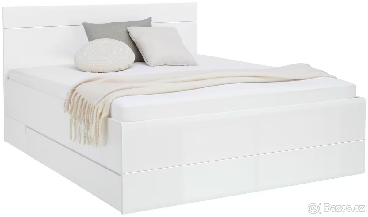 Prodám NOVOU manželskou postel HOM’IN 180x200 cm – bílá