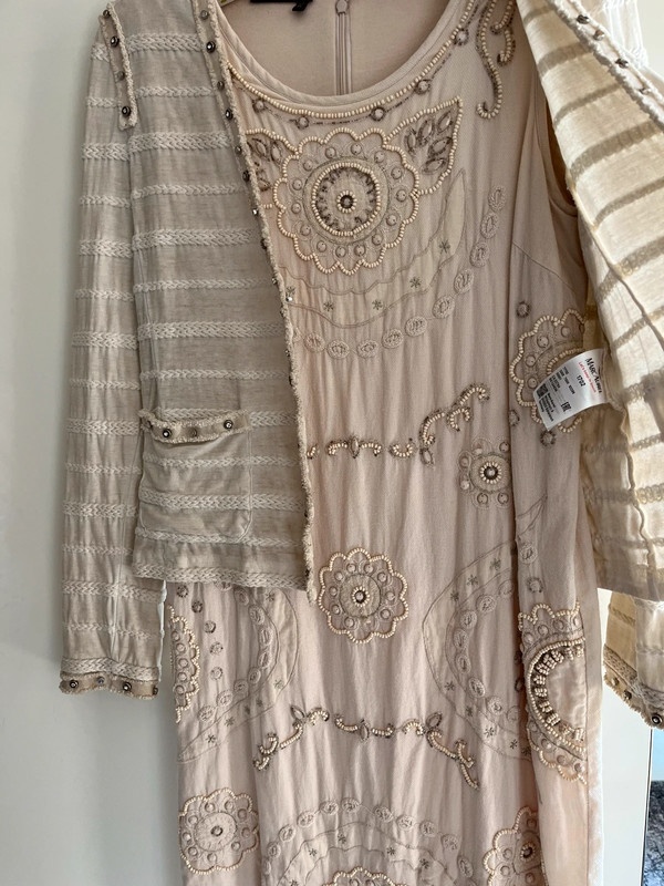 Letní plátěné šaty s bolérkem- Marc Aurel- 36-38