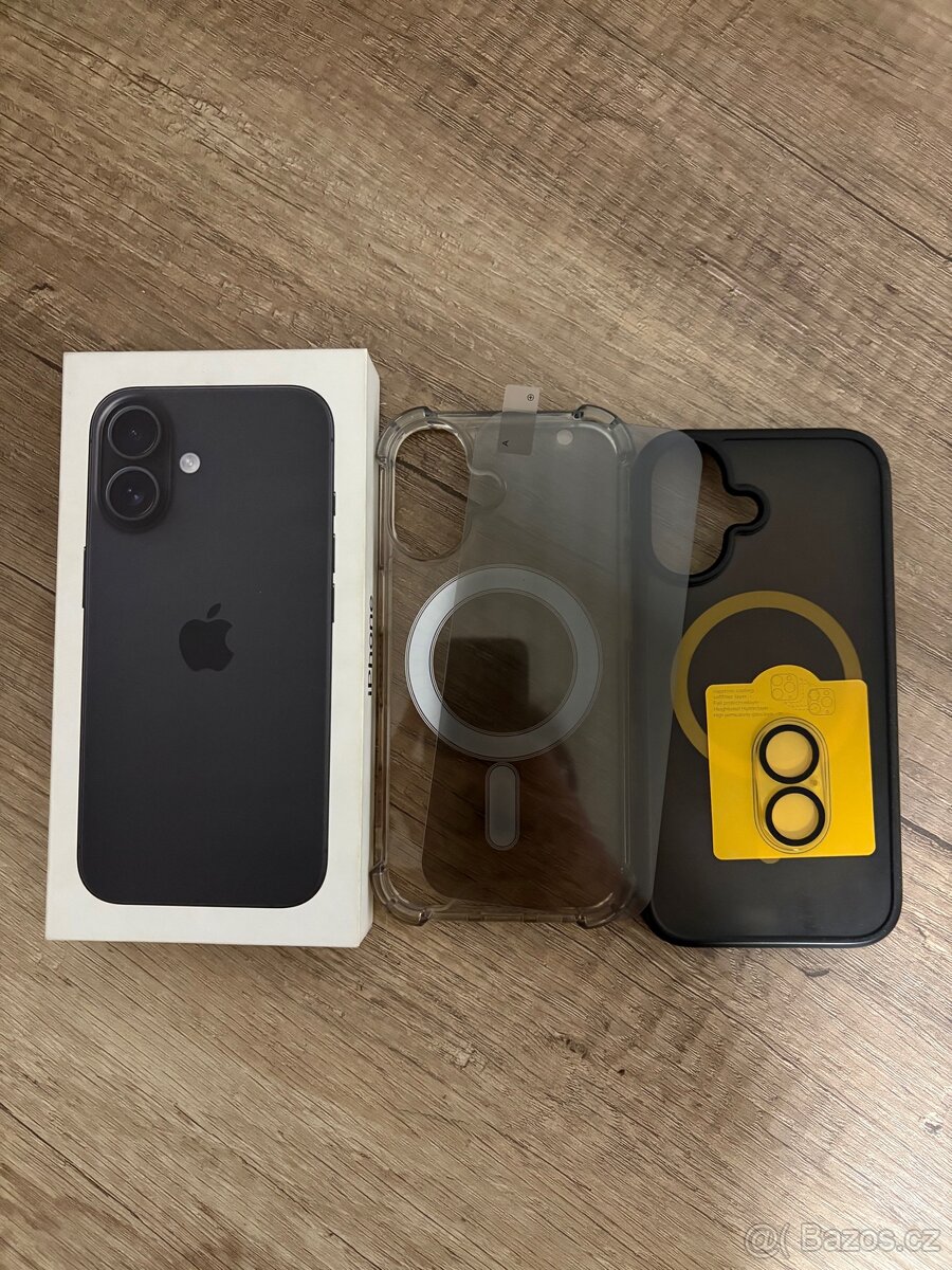 iPhone 16 (128 GB) – Černý, TOP STAV, V ZÁRUCE
