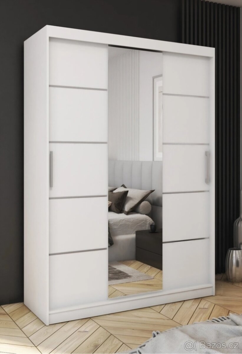 Šatní skříň bílá 150cm