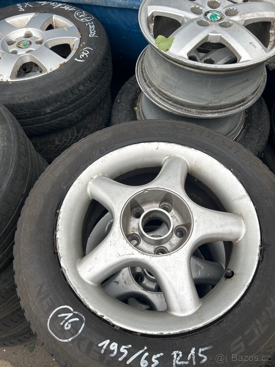 Elektrony 5x112et35, gumy zimní 6-7mm 195/65/15