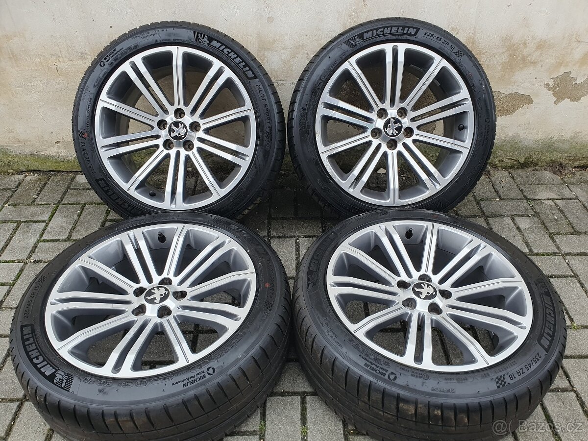 Alu kola peugeot 5x108 r18 8j et27 pneu 235/45/18