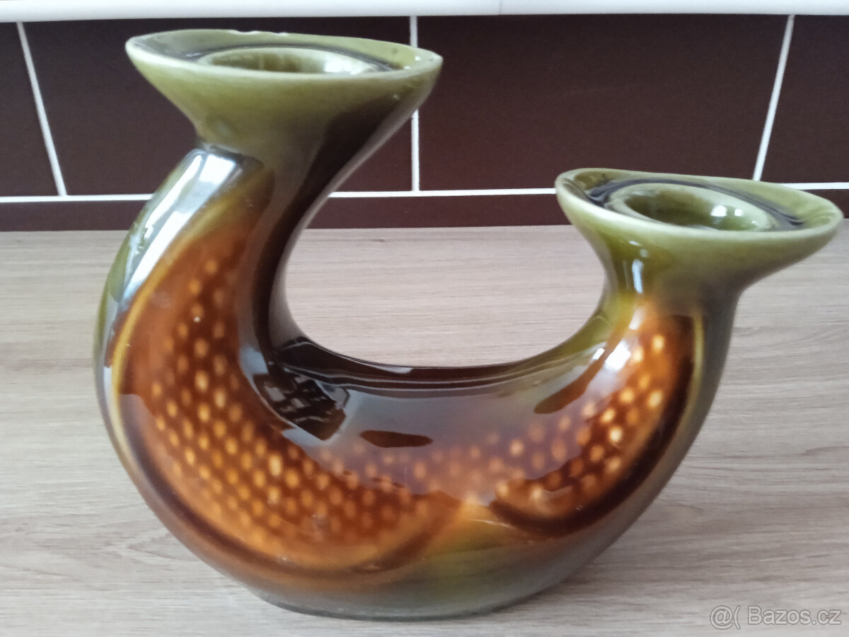 Retro svícen z keramiky-Ditmar Urbach